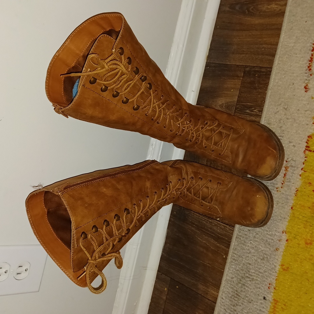 Brown knee high boots, size 9